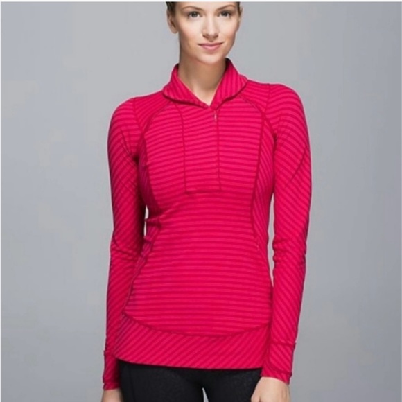 Lululemon Running Pullover Womens Stripe Think Fast Ready or